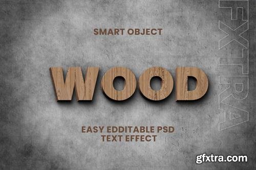 PSD wood material text effect mockup