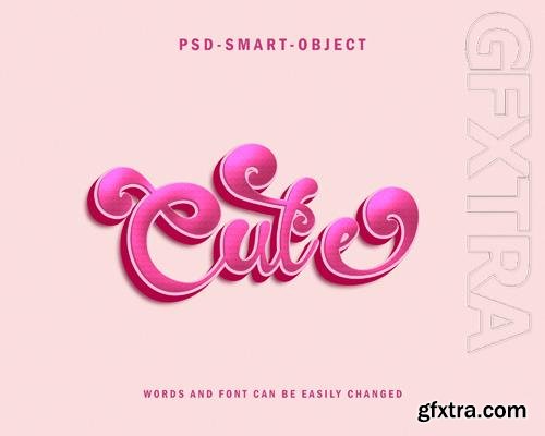 PSD cute 3d text effect