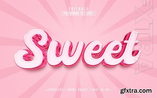 PSD sweet 3d editable psd text effect style