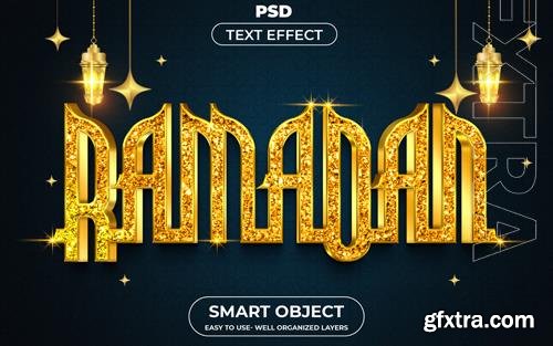 PSD ramadan 3d editable psd text effect style