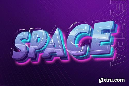 PSD space neon lighting text effect