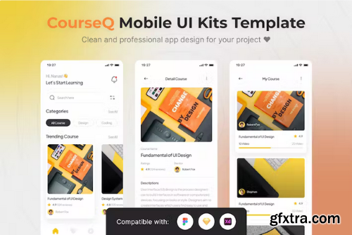 CourseQ Mobile UI Kits Template