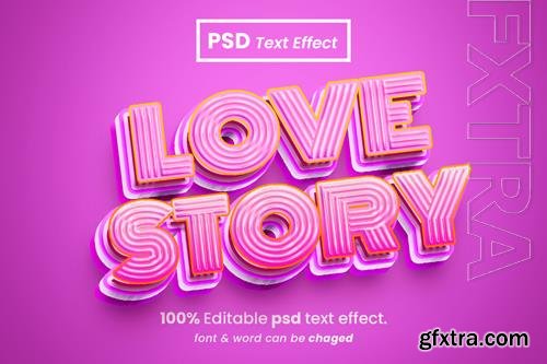 PSD love story editable 3d text effect