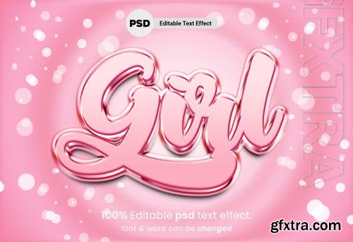 PSD girl editable 3d text effect