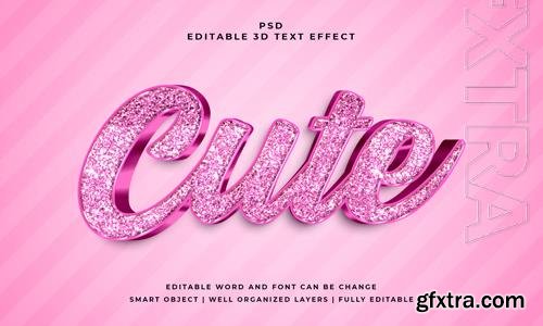 Cute 3d editable psd text effect with background