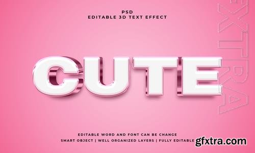 PSD cute 3d editable  text effect with background