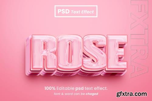 PSD rose editable 3d text effect