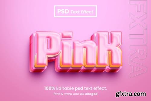 PSD pink editable 3d text effect