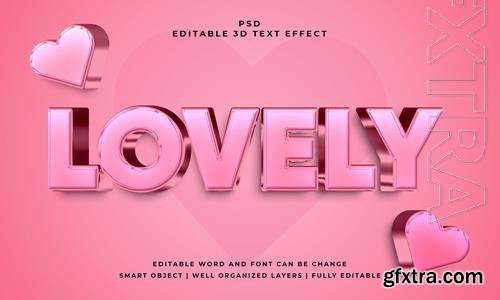 PSD lovely 3d editable text effect with background