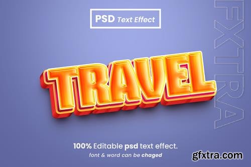 PSD travel editable 3d text effect