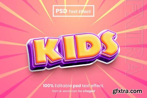 PSD kids editable 3d text effect