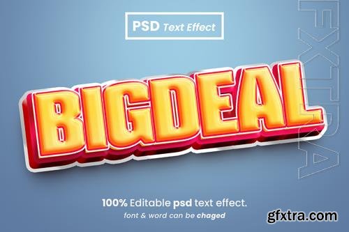 PSD big deal sale editable 3d text effect