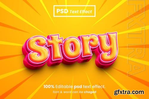 PSD story editable 3d text effect