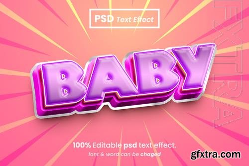 PSD baby editable 3d text effect