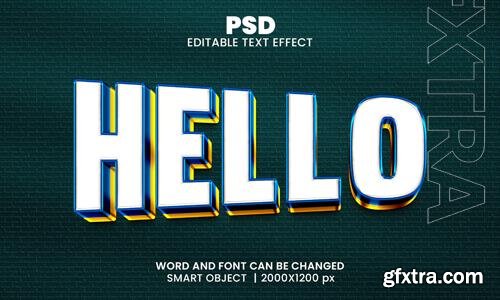 PSD hello luxury 3d editable photoshop text effect style with background