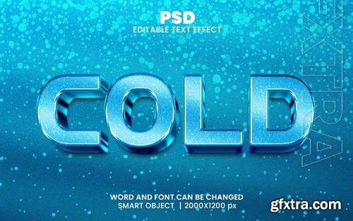 PSD cold metallic 3d editable photoshop text effect style with background