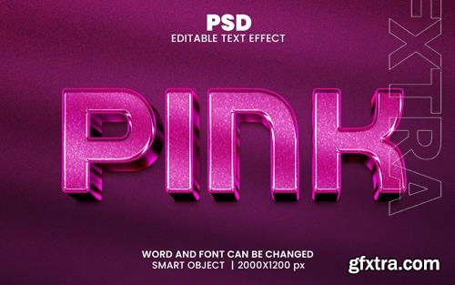 PSD pink 3d editable photoshop text effect style with background