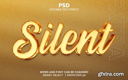 PSD silent luxury 3d editable photoshop text effect style with background