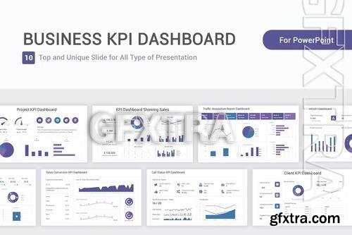 Business KPI Dashboard Model PowerPoint Template PK4QENR