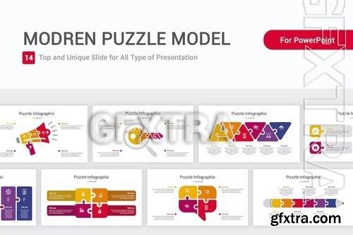 Modern Puzzle Model PowerPoint Template 86MYBW6