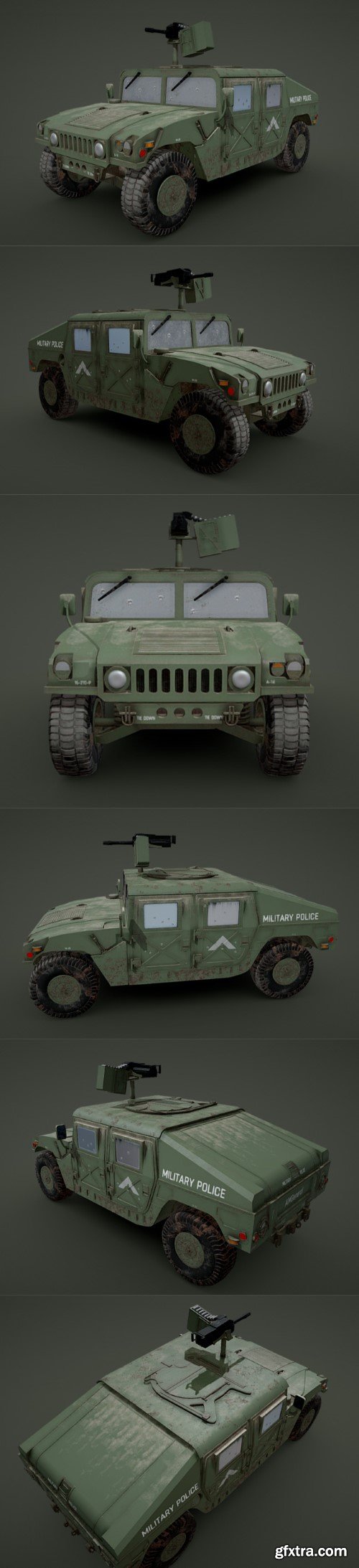 Humvee military police gulf war 3d model