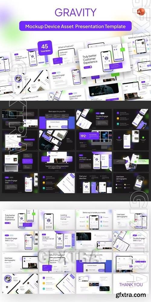 Gravity Mockup Device Asset PowerPoint Template VWNA9YP