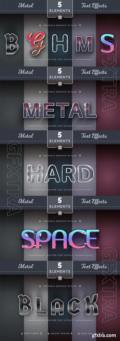 Metal - editable text effect, font style