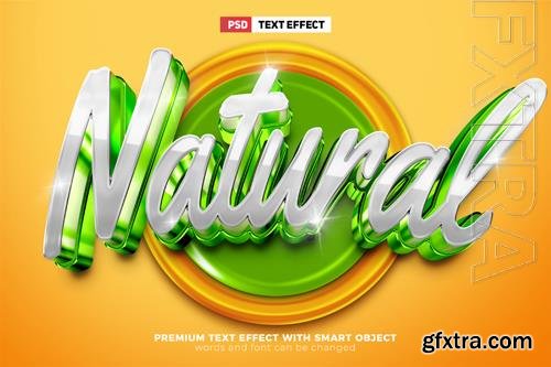 PSD green natural 3d editable text effect