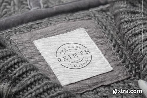 PSD logo mockup sweater label