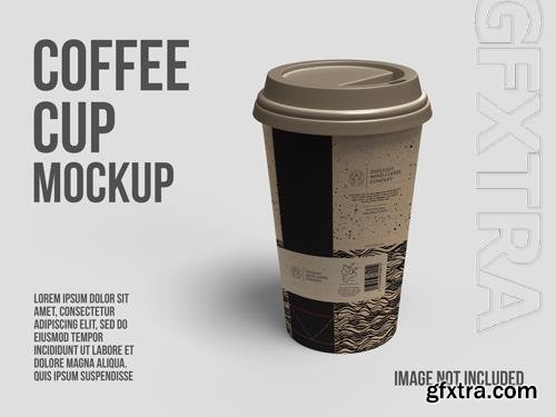 PSD coffee cup mockup with white background