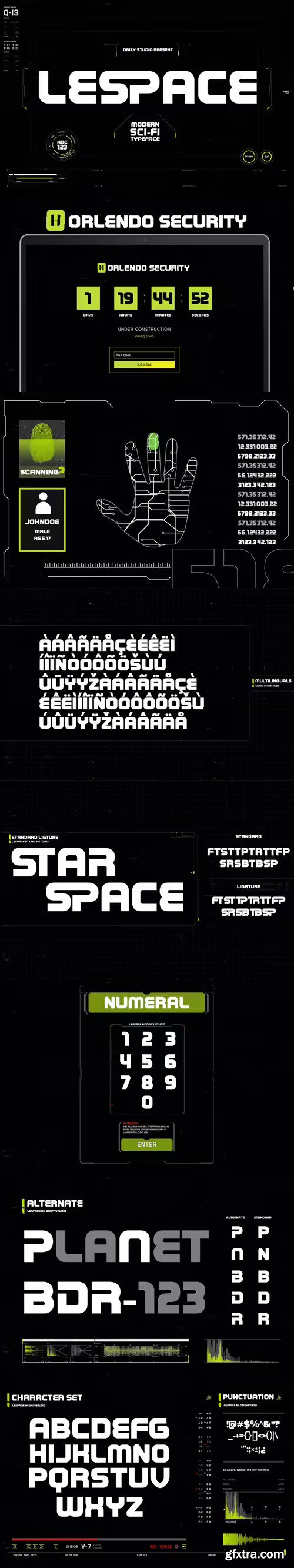 Lespace - Modern Sci-Fi Font