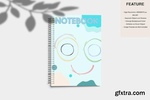 A6 spiral notebook mockup