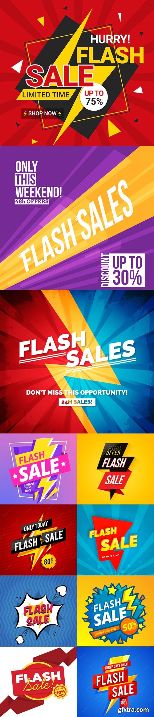 Flash Sales - 11 Creative Backgrounds - Vector Design Templates