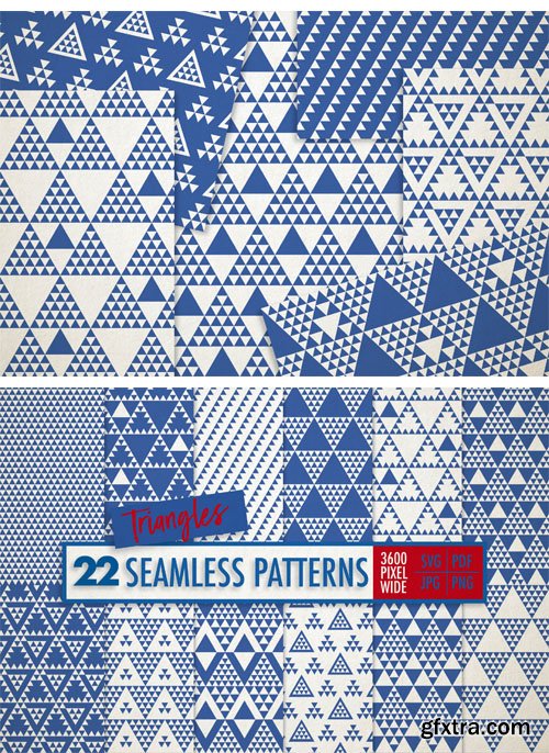 Triangle Seamless Patterns - 24 Monochrome Backgrounds