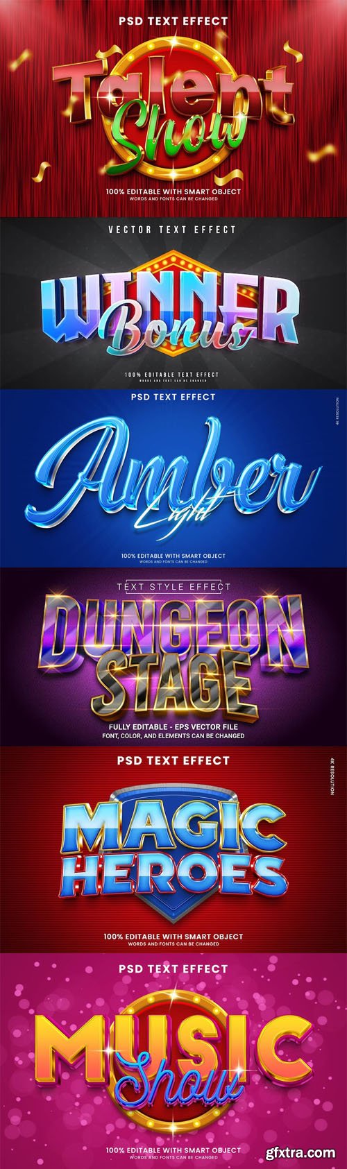 Shining 3D Text Effects - 14 Premium Editable Templates