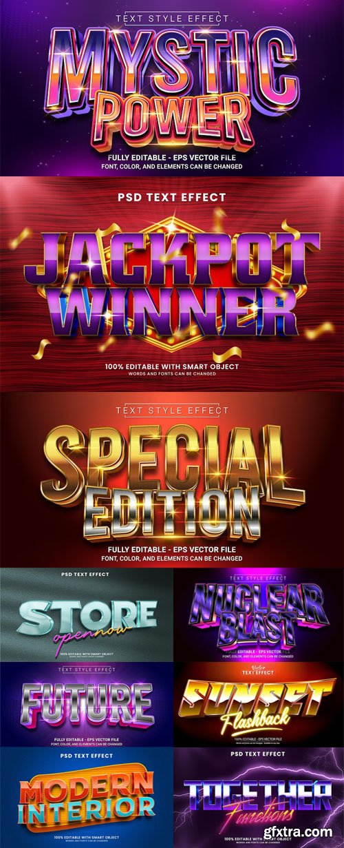 Shining 3D Text Effects - 14 Premium Editable Templates