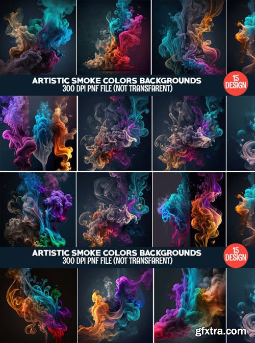 Artistic Smoke Colors Backgrounds Bundle