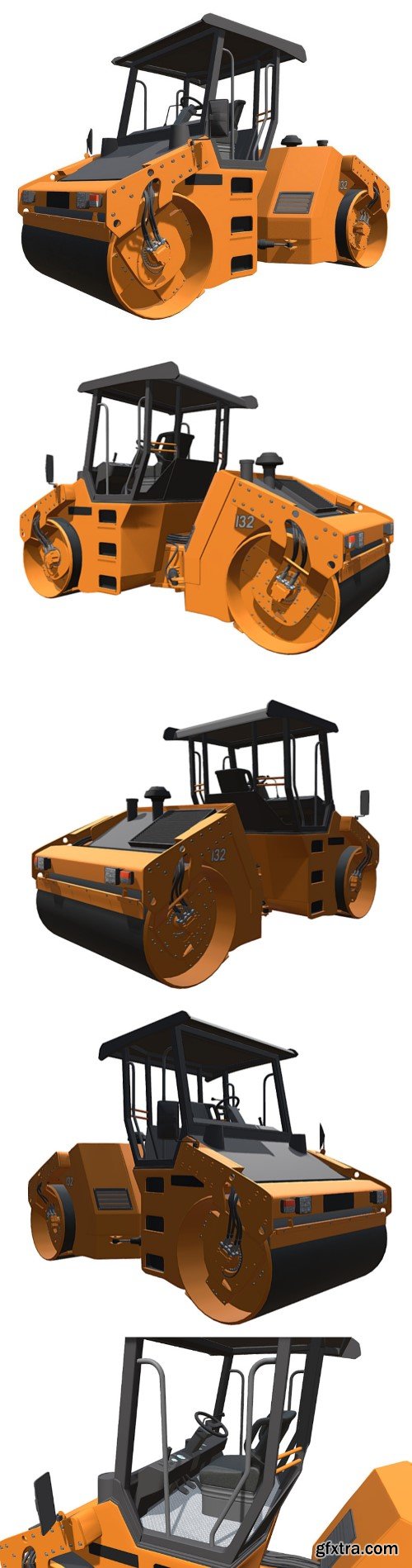 Asphalt Road Roller 3d model