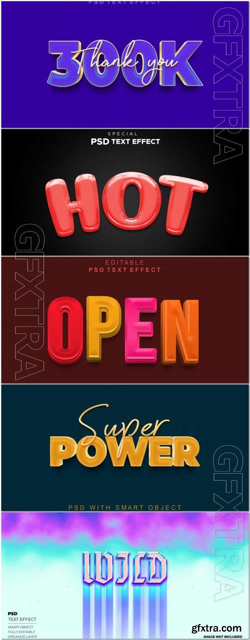 Psd style text effect editable set vol 110