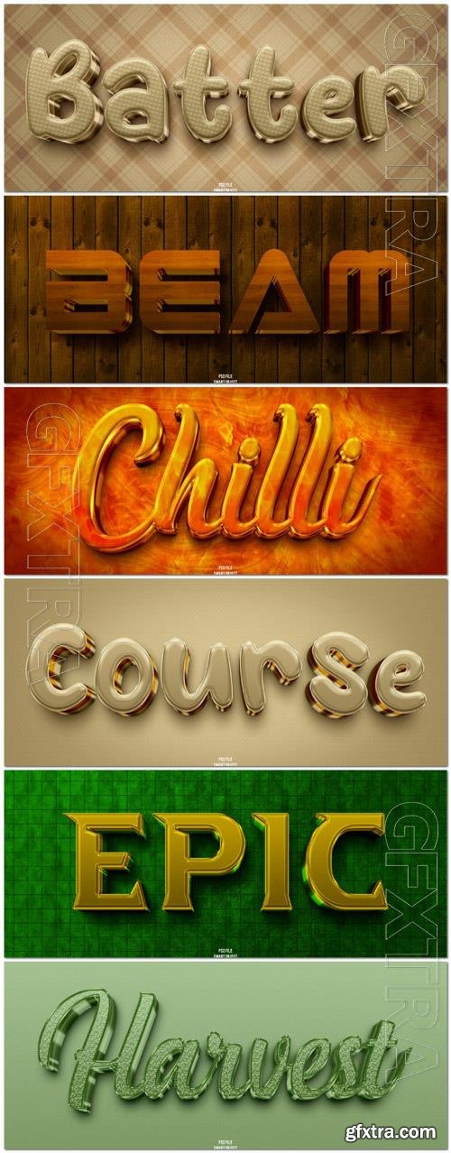 Psd style text effect editable set vol 103