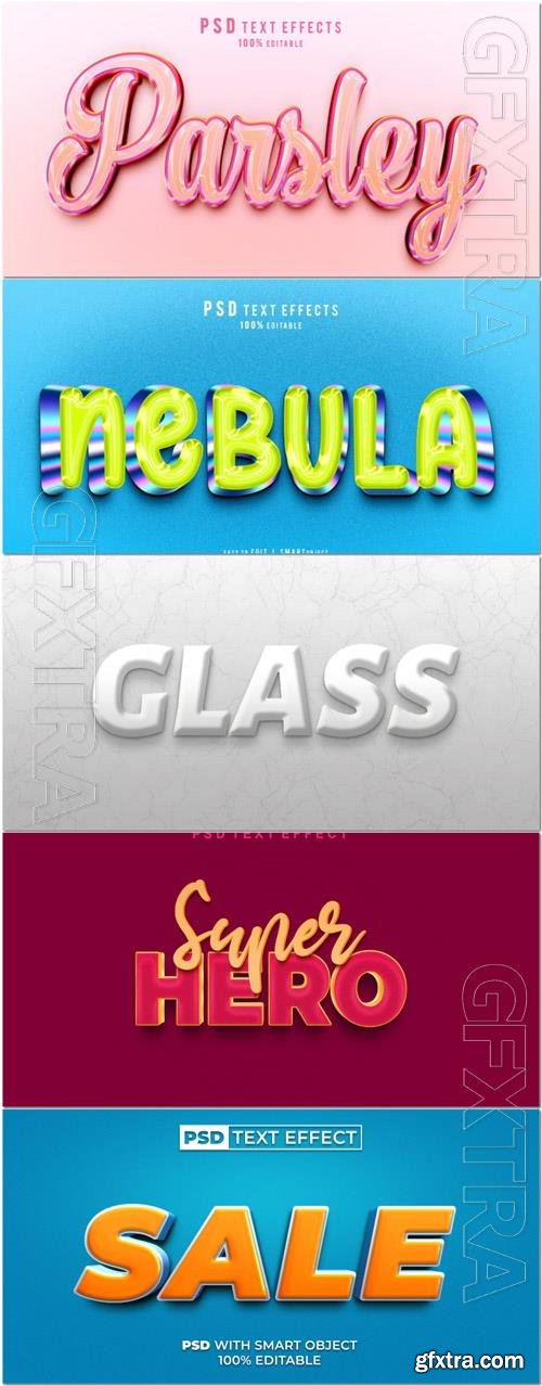 Psd style text effect editable set vol 109