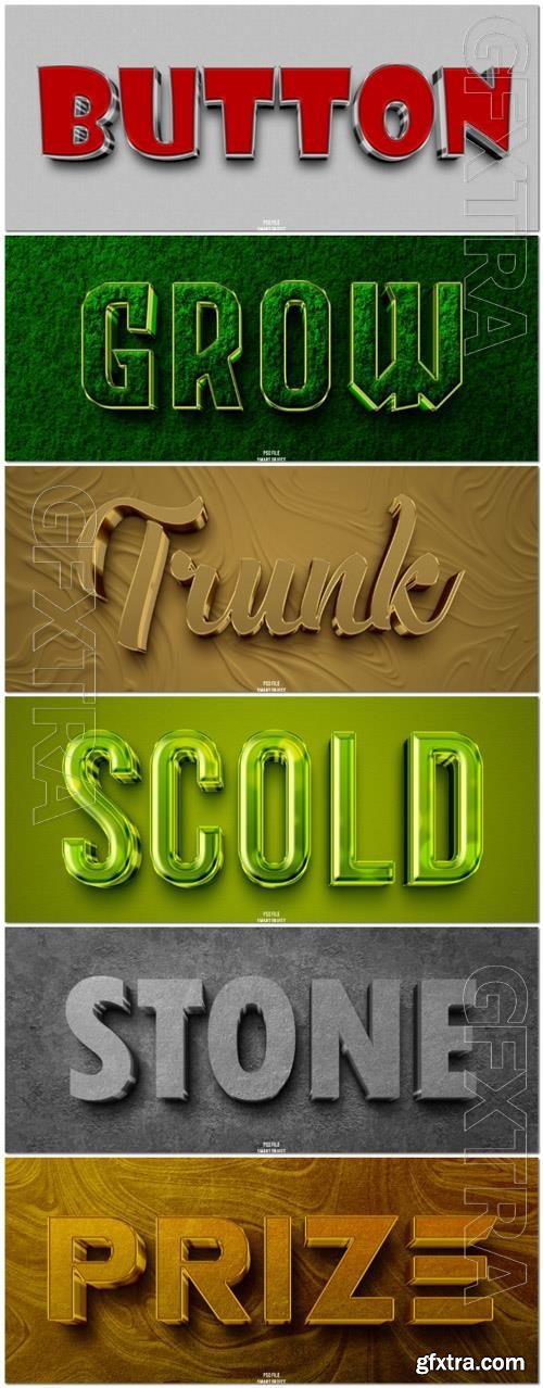 Psd style text effect editable set vol 106