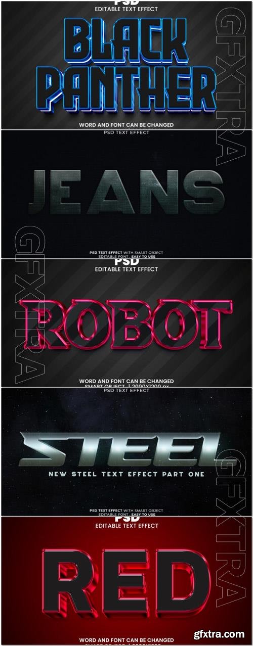 Psd style text effect editable set vol 108