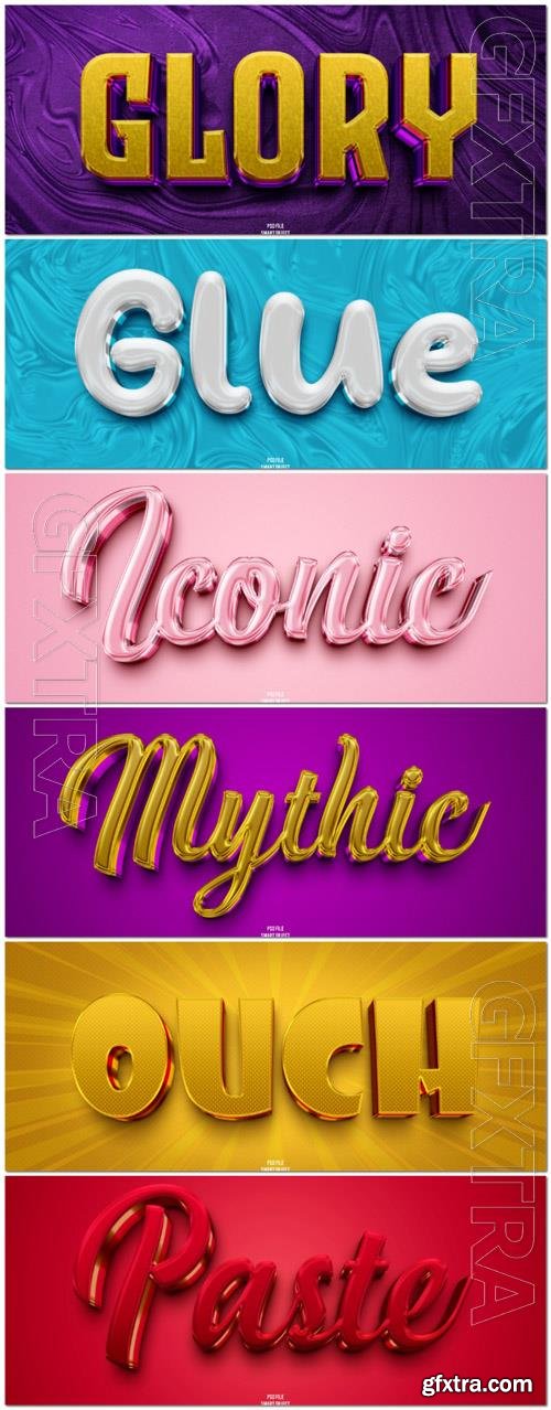 Psd style text effect editable set vol 104