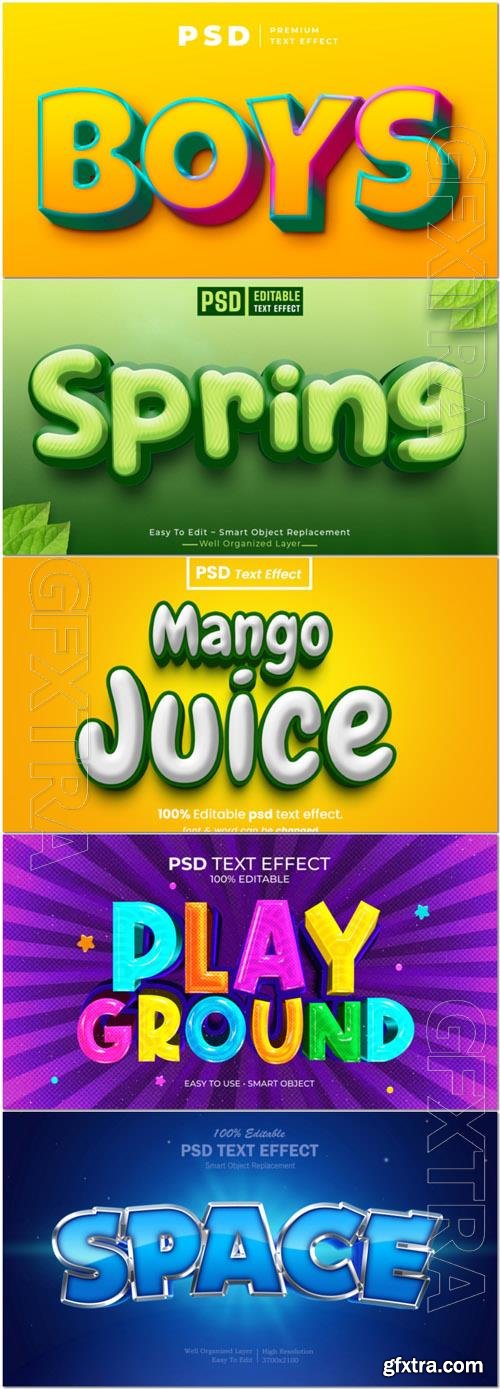 Psd style text effect editable set vol 114