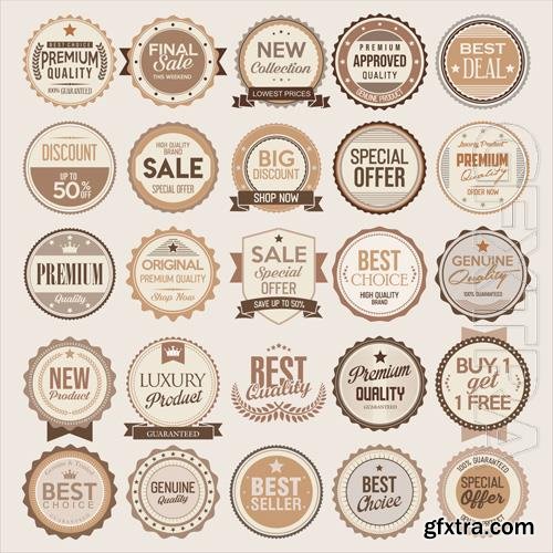 Vector collection of retro vintage badges and labels