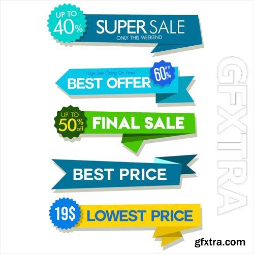 Vector collection of colorful sale stickers and tags vol 2