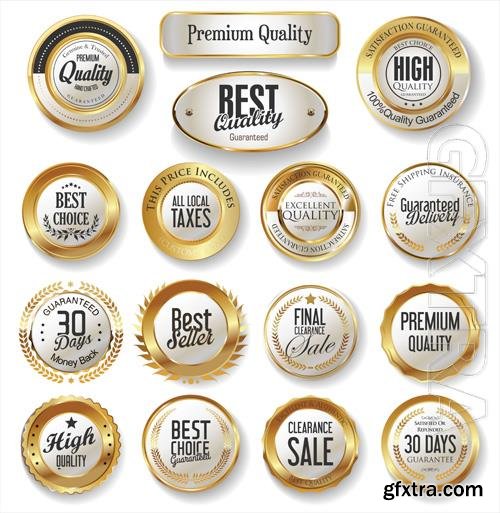 Vector premium quality golden labels collection