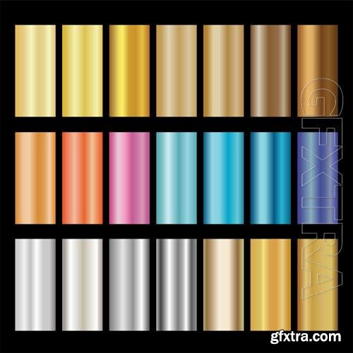 Vector metallic gradient collection different colors illustration