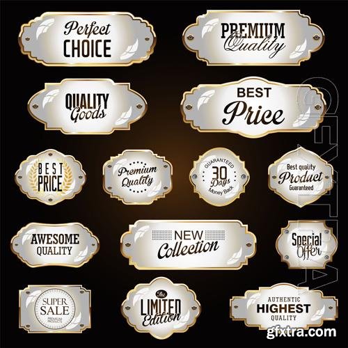 Vector golden badges and labels super sale collection